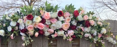 Wedding Arch Swag in Burgundy and Blush Pink, Wedding Decorations - image1